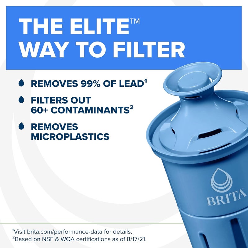 BRITA إبريق ماء، فلتر ميترو إيلت، يزيل 99% من الرصاص، يتضمن 1 فلتر، سعة 6 أكواب، أبيض - Image 2